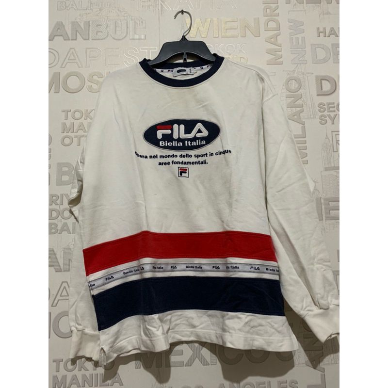 Crewneck FILA Putih Original Rare Size L fit XL