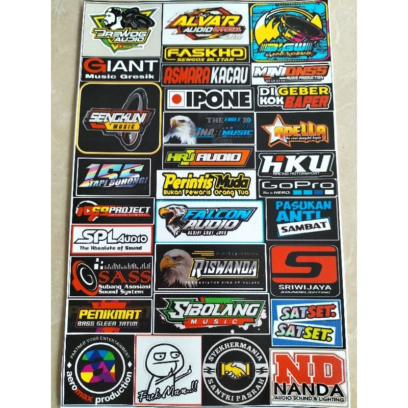 

Stiker Soundsystem | Stiker soundsystem bahan Vinyl | Stiker soundsystem isi 31