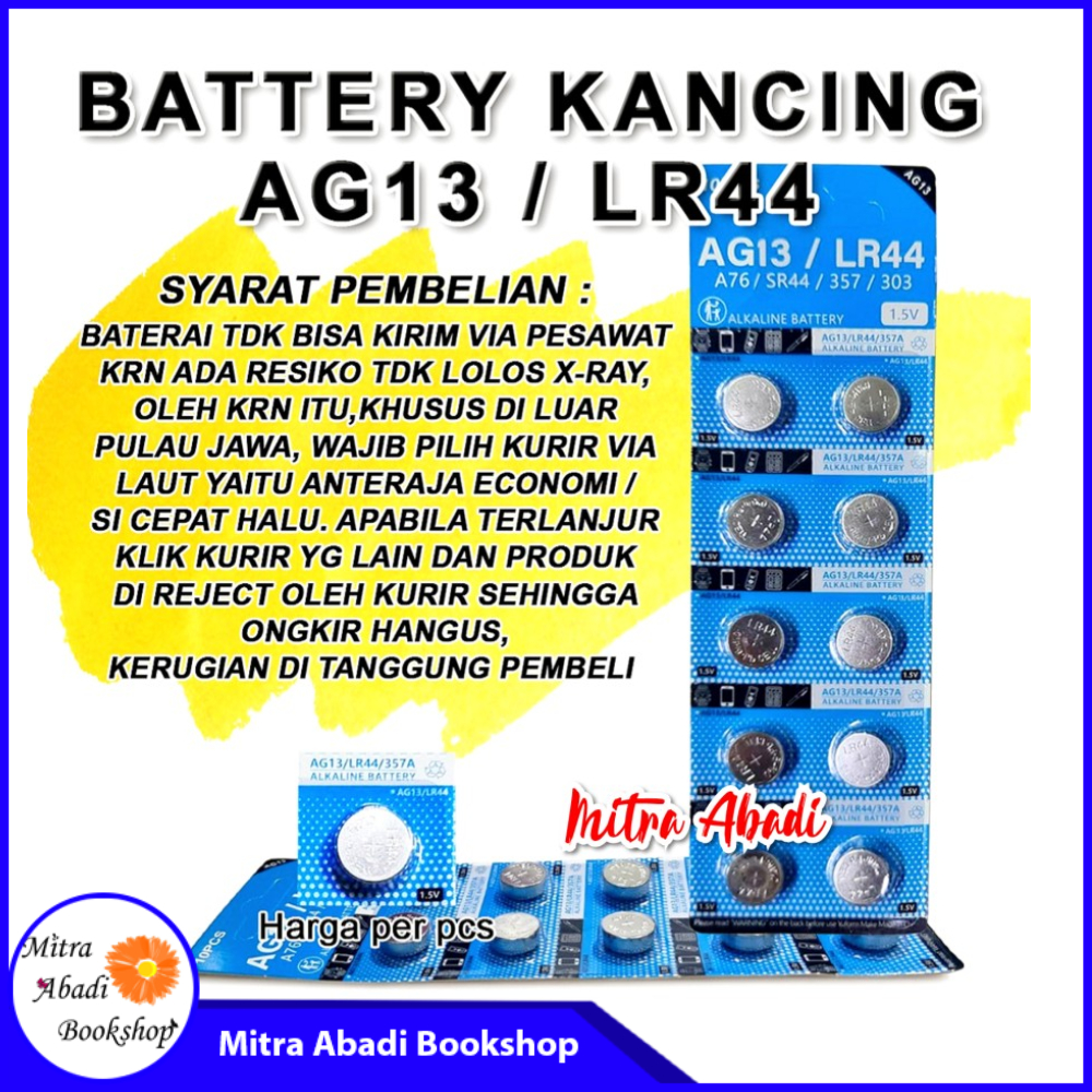 Baterai / Batre Kancing LR44 LR 44 DC 1.5V