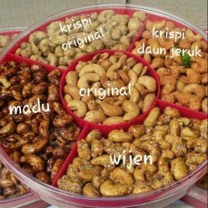 

Mete Tray 5 Rasa/ Kacang Mede Tray Premium Botto