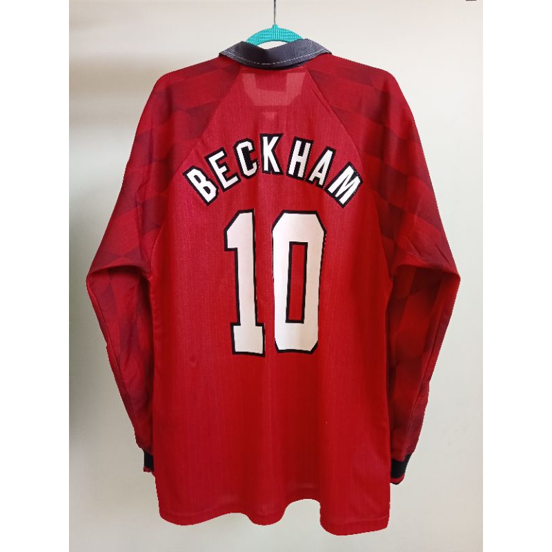 Jersey Manchester United Home 1997 LS Beckham Golden Patch (L) ORI