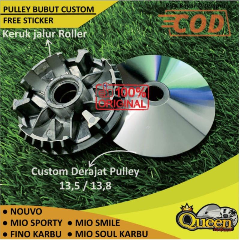 PULLEY RUMAH ROLLER + KIPAS CUSTOM BUBUT MIO SPROTY/SMILE NUOVO/RUMAH ROLLER MIO RACING / RUMAH ROLL