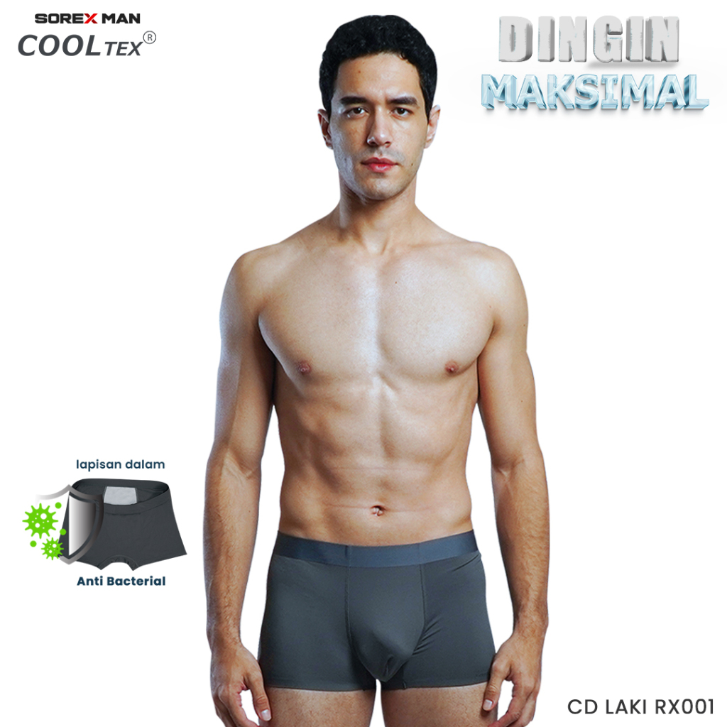(2PCS) Sorex Man Boxer Pria Cool Tex Dingin Maksimal Silk Trunk RX001