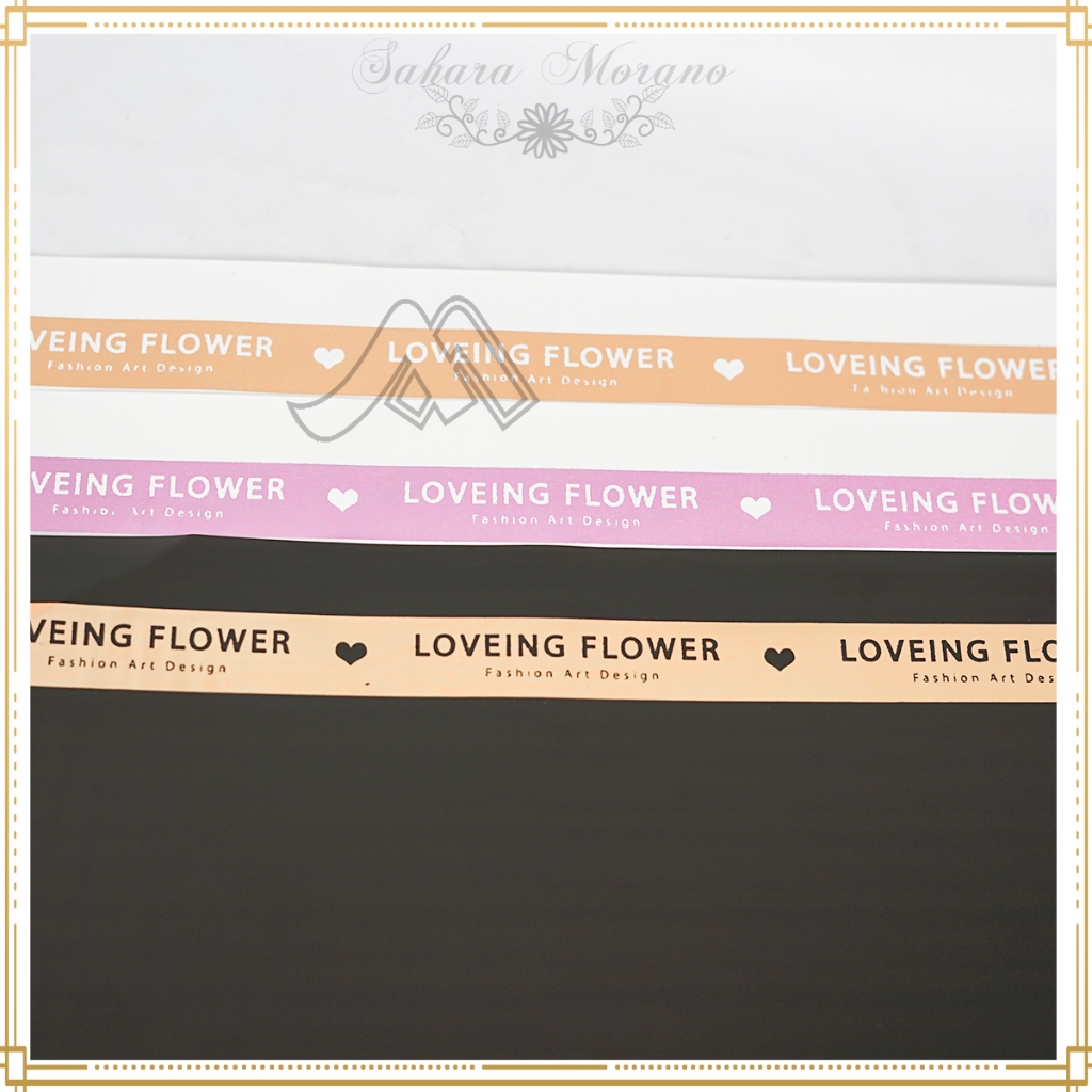 

[ 5 PCS ] Flower Wrapping Kertas Cellophane Tulisan Loveing Flower dan Happy Day