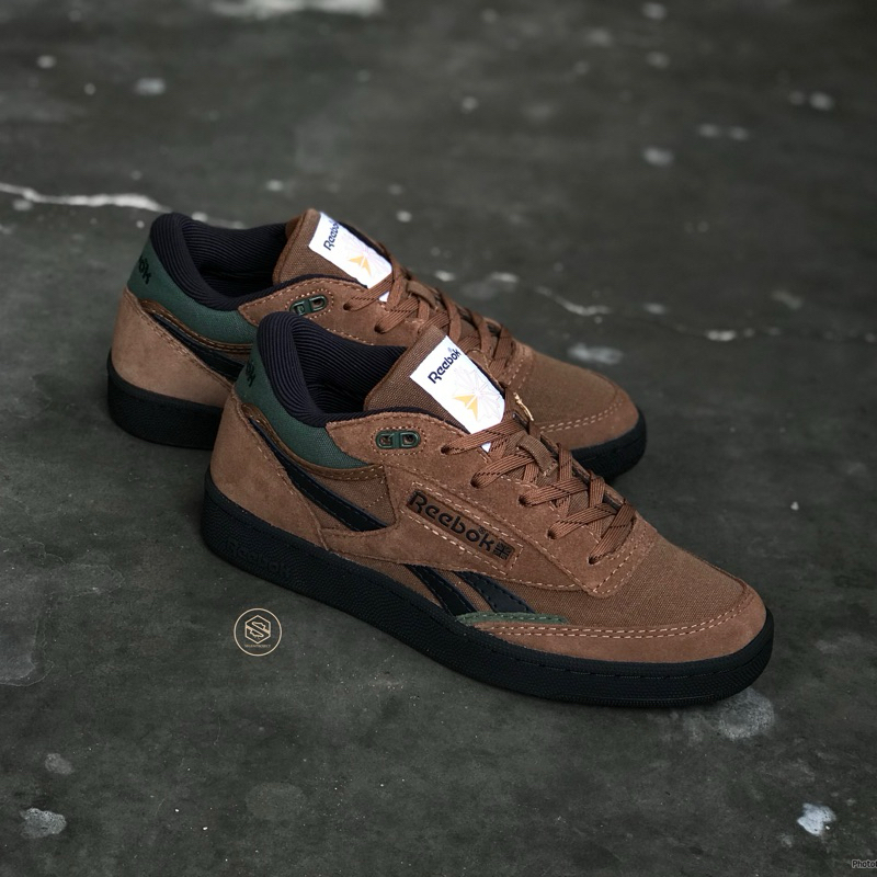 REEBOK CLASSIC CLUB C MID II REVENGE VINTAGE COLLEGIATE BROWN WHITE BLACK GREEN ORIGINAL