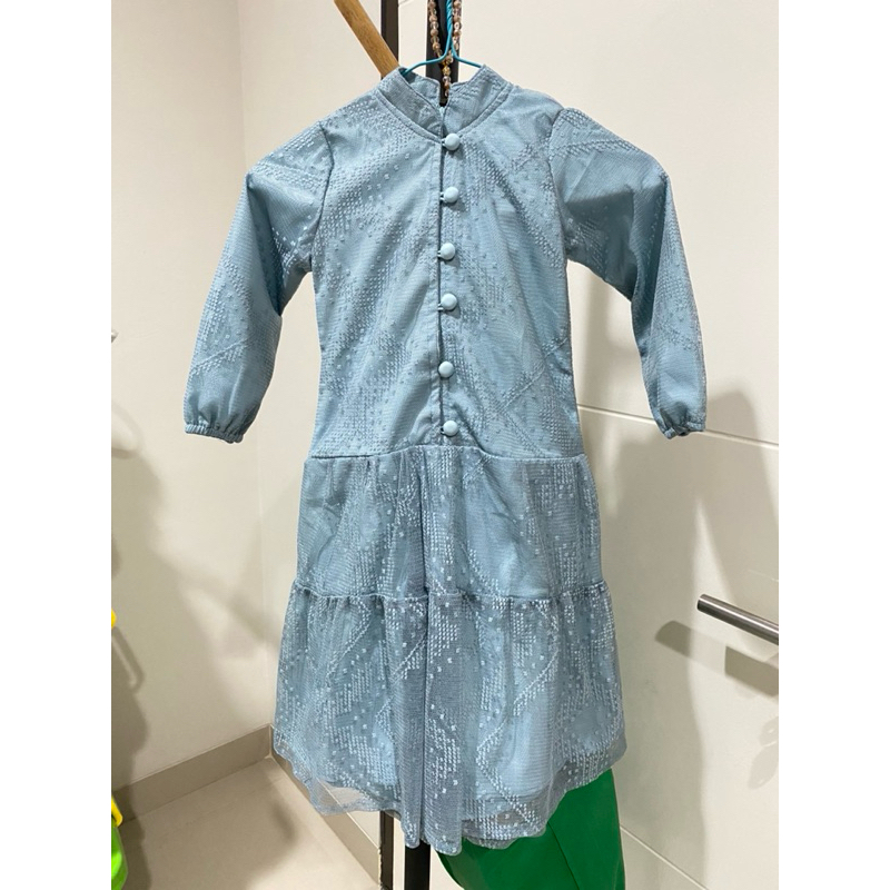 LIZAHRANI- GAMIS LEBARAN - ROSALYN DRESS ANAK - DUSK BLUE
