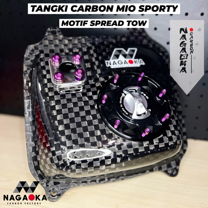 TANGKI MIO SPORTY CARBON PLUS TUTUP CNC KEVLAR MX SOUL FINO ALMU TITANIUM FIZ R FORGED CATUR SPREAD 