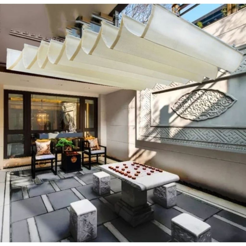 Kanopi Sun shade awning gelombang ukuran 4x6 | telescopic awning