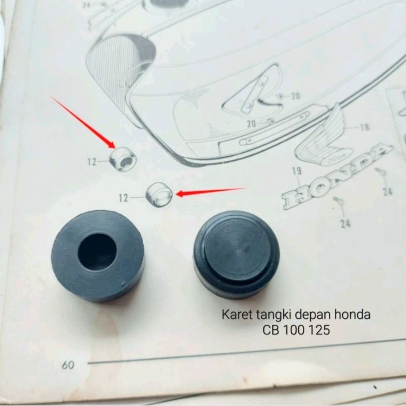 KARET TANGKI TANKI DEPAN HONDA CB 100 125 MOTOR KLASIK CLASSIC JADUL TERLARIS