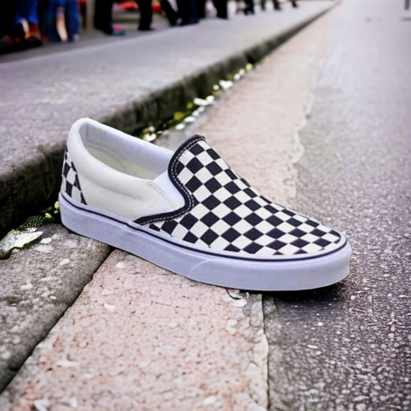 slip on casual / selop catur / sepatu slip on / sepatu pria / slip on kanvas