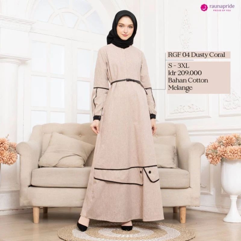 Cuci Gudang RAUNA "Gamis RGF 04 DUSTY CORAL"