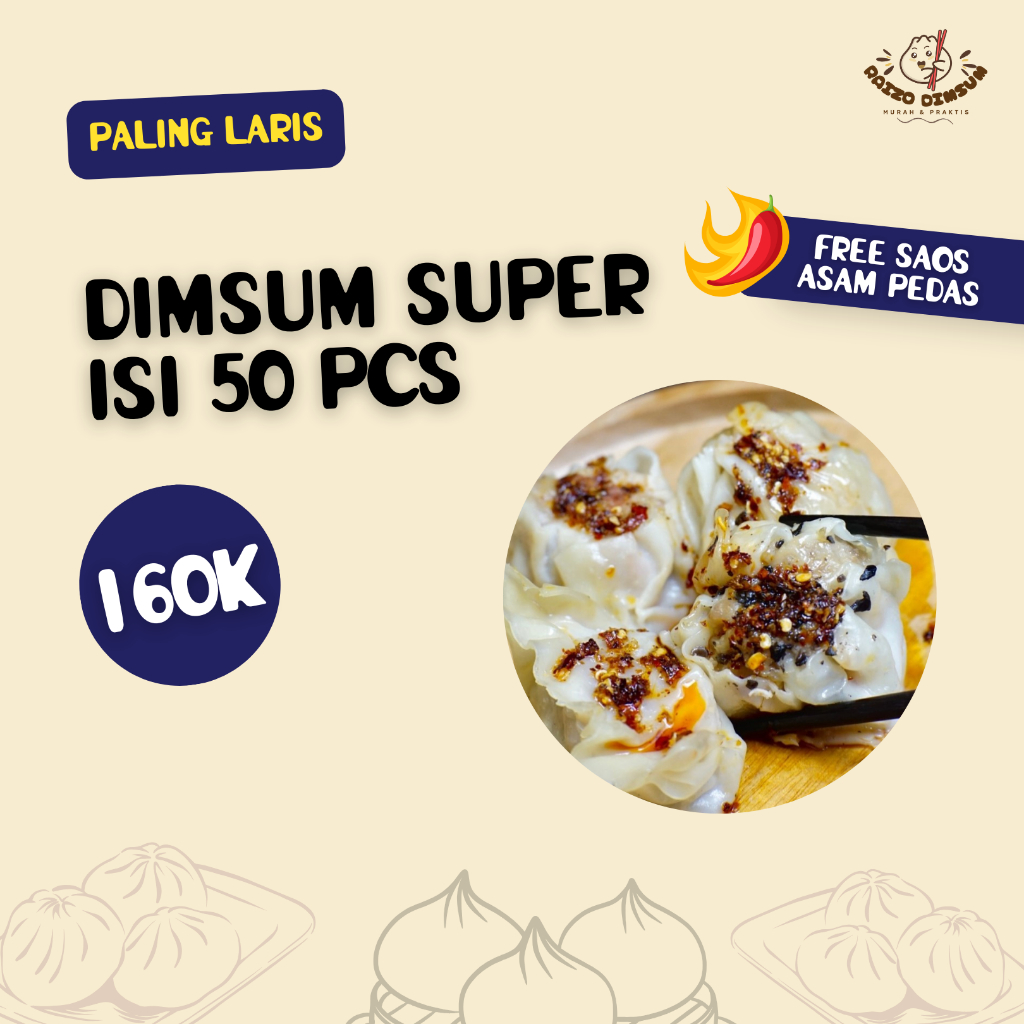 

DIMSUM AYAM SUPER BEBAS PILIH TOPING (ISI 50 PCS)