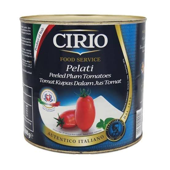 

Cirio Pelati Tomato Peeled Plum Tomatoes 2.5 kg/Tomat Kupas Kaleng