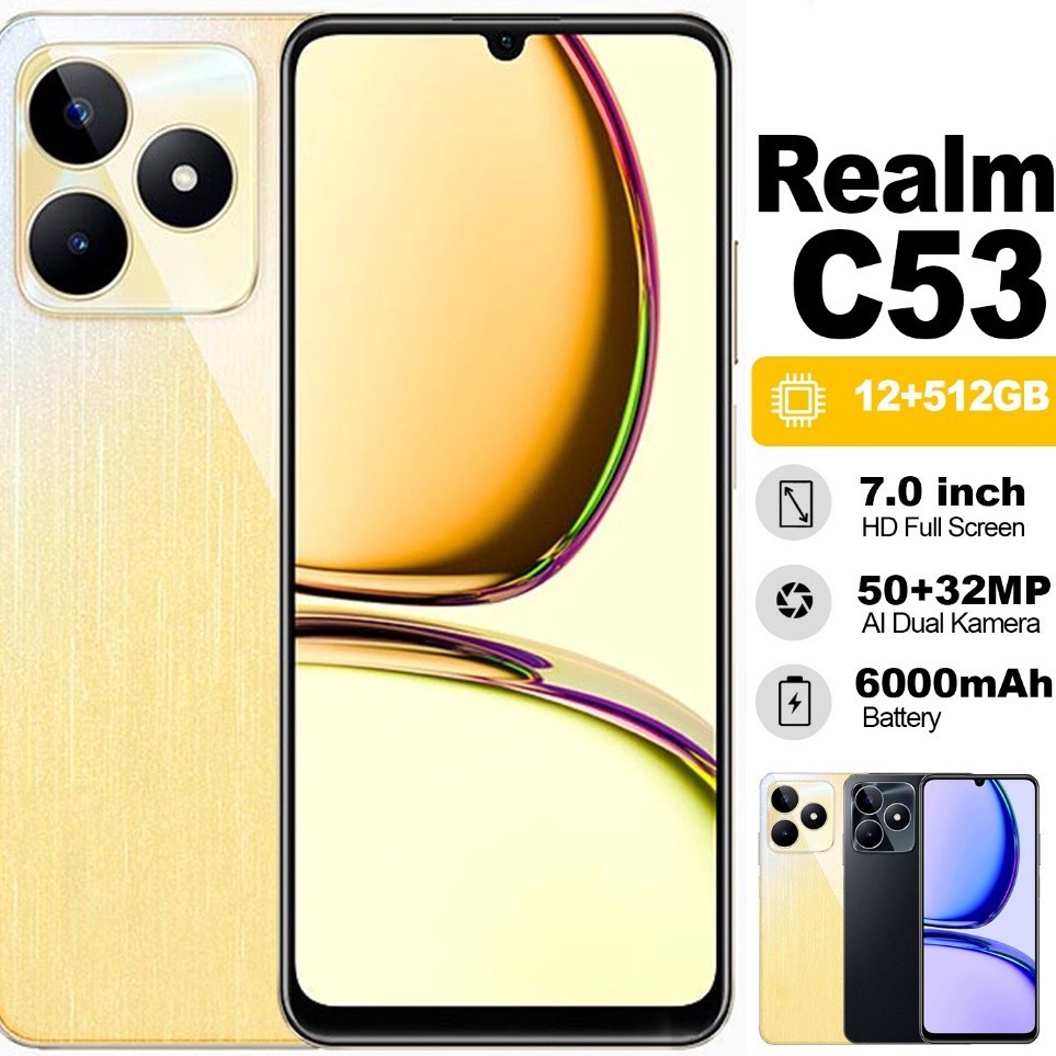 jB handphone111Hp terbaru 223 Realmi C53 ram 12 256GB 512GB 6mAh 5MP FHD Kamera Smartphone 5G Handph