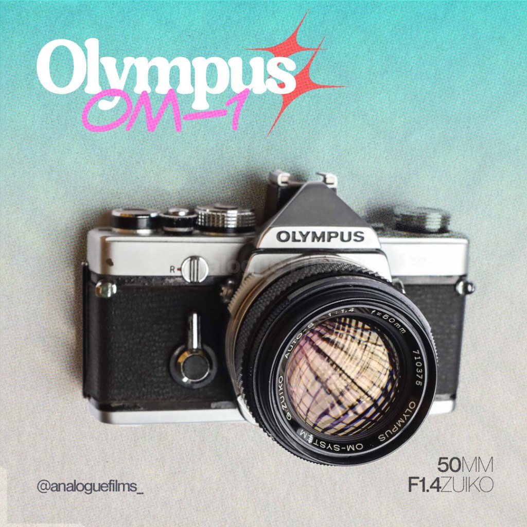 Kamera Analog Olympus OM-1 OM1 Silver kit 50mm f1.4 Zuiko Super Mulus