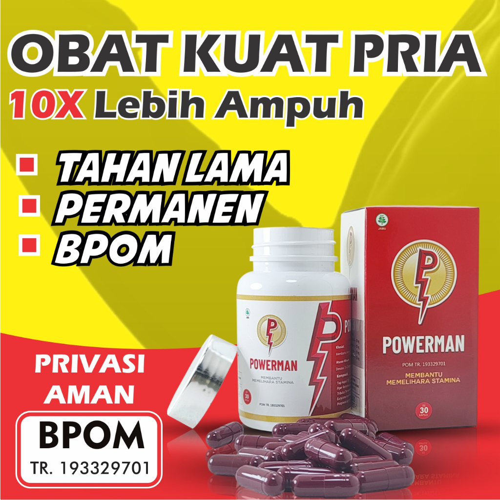 POWERMAN BPOM OBAT KUAT PRIA ORIGINAL100% OBAT TAHAN LAMA OBAT OLES PRIA DEWASA OBAT EJAKULASI DINI 