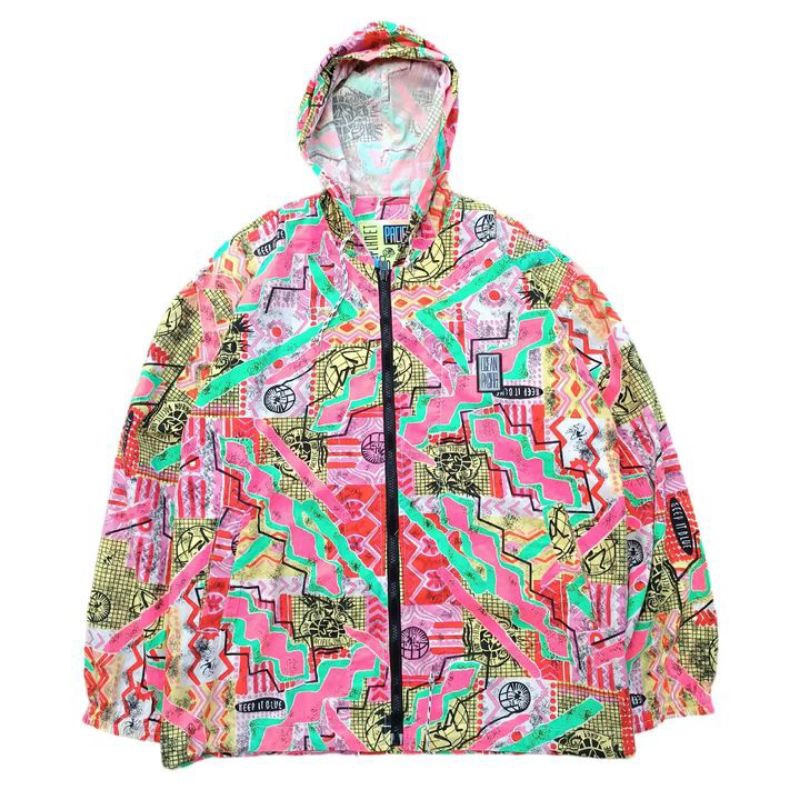 Jaket Vintage Unisex Fullprint Ocean Pacific Size Fit L