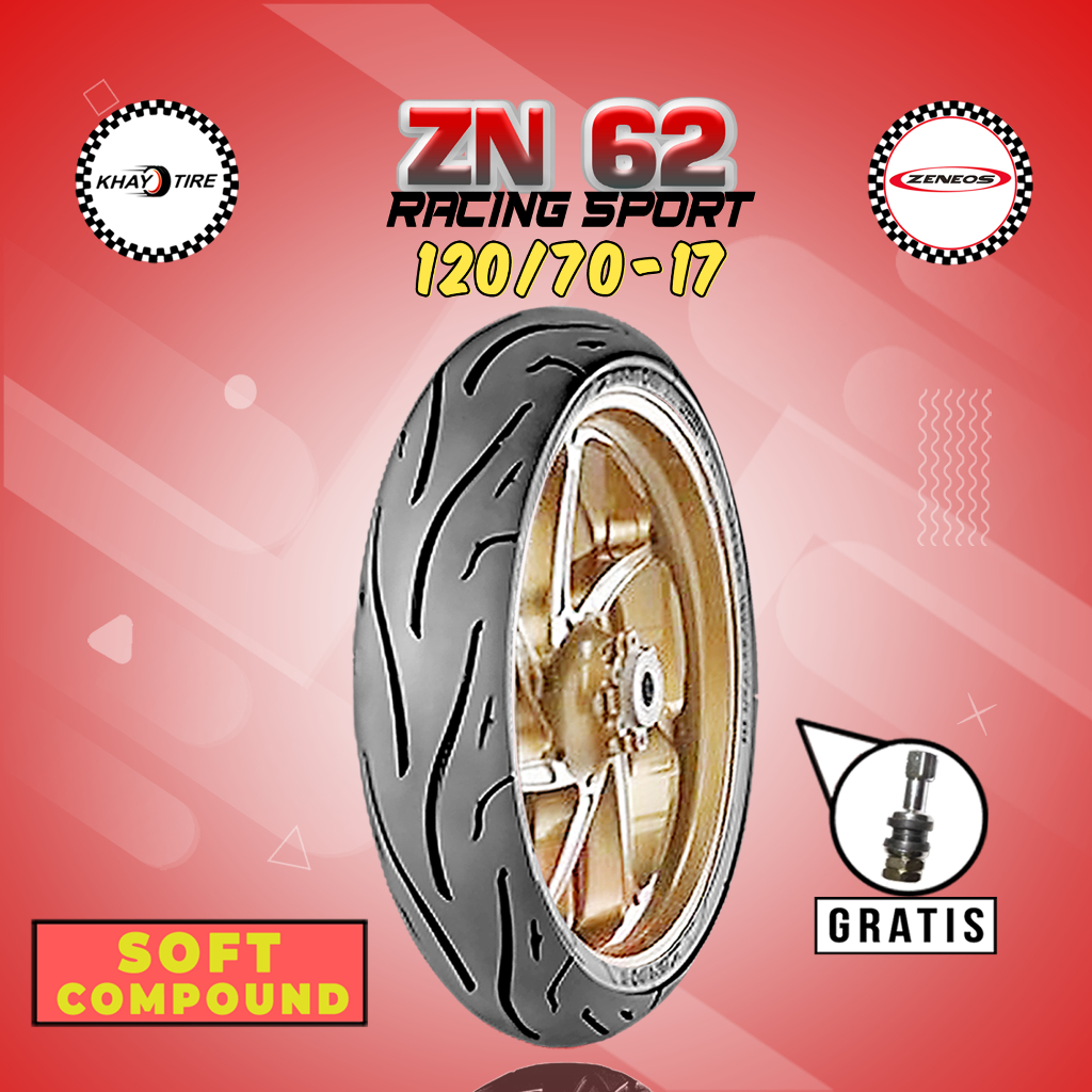 Ban Soft Compound Motor Sport - Supermoto ZENEOS ZN62 RS 120/70 Ring 17 Tubeless
