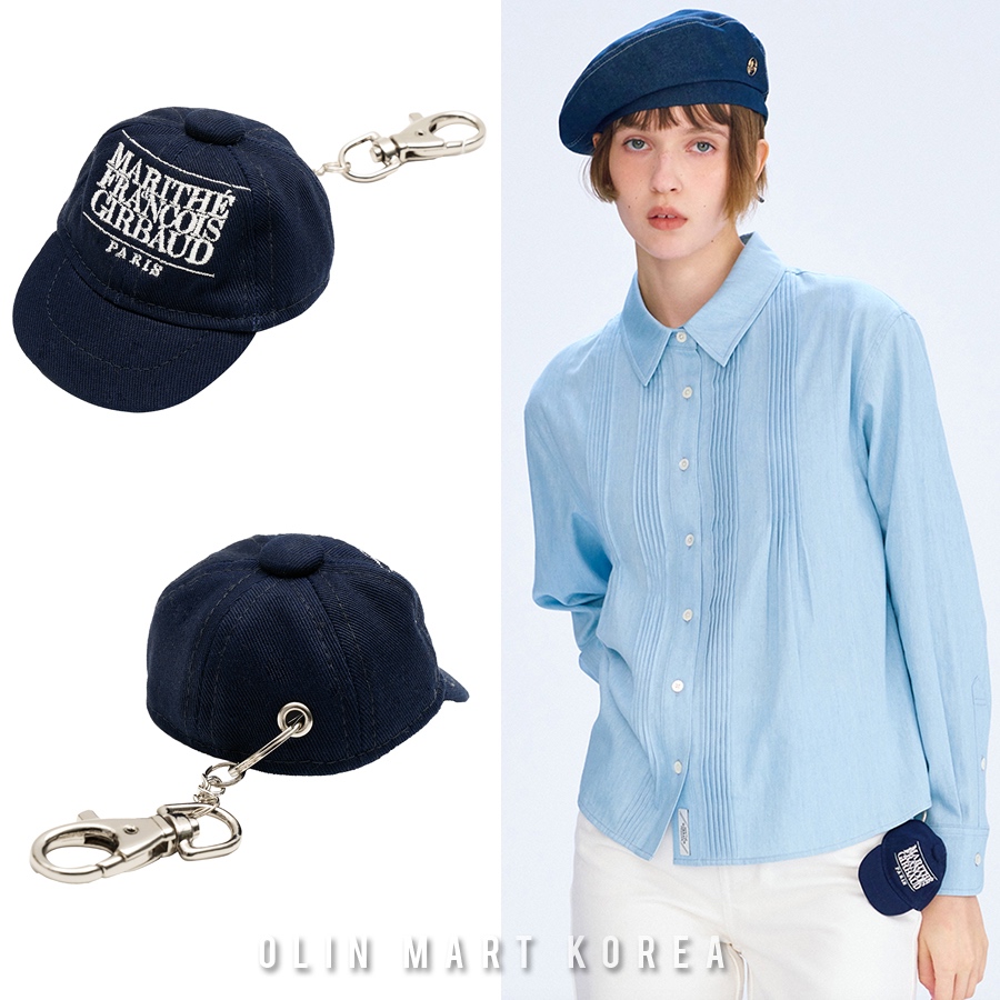 MARITHE CLASSIC LOGO CAP KEYRING navy
