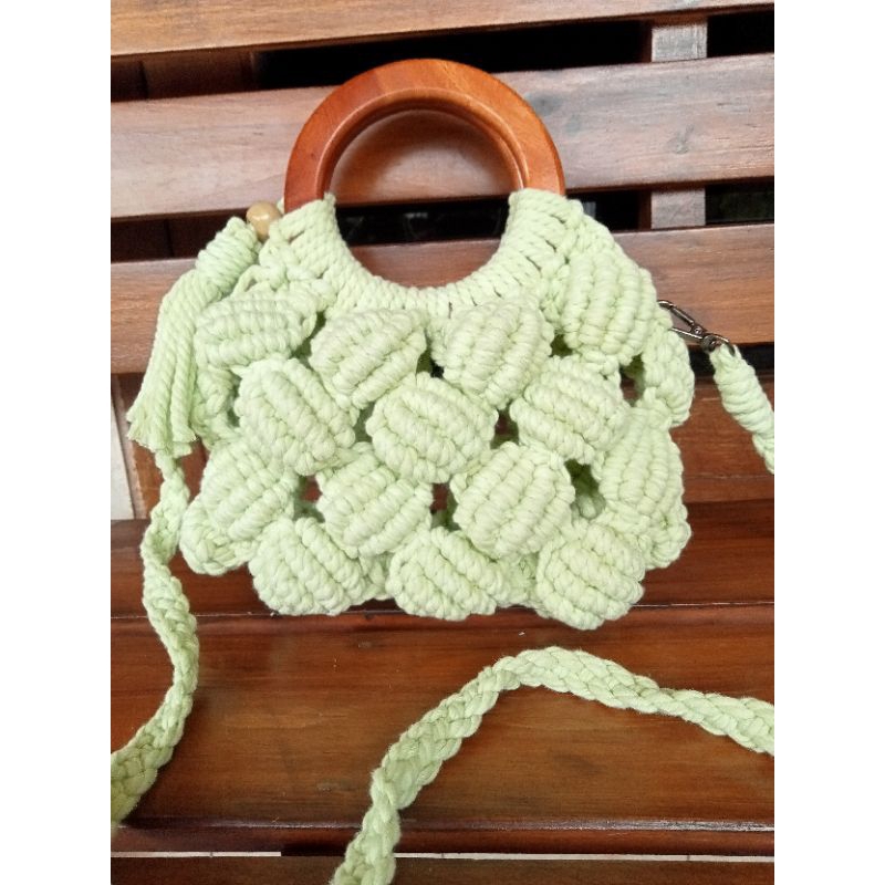 Tas Rajut/Slingbag/shellbag/tasjinjing/sage/green