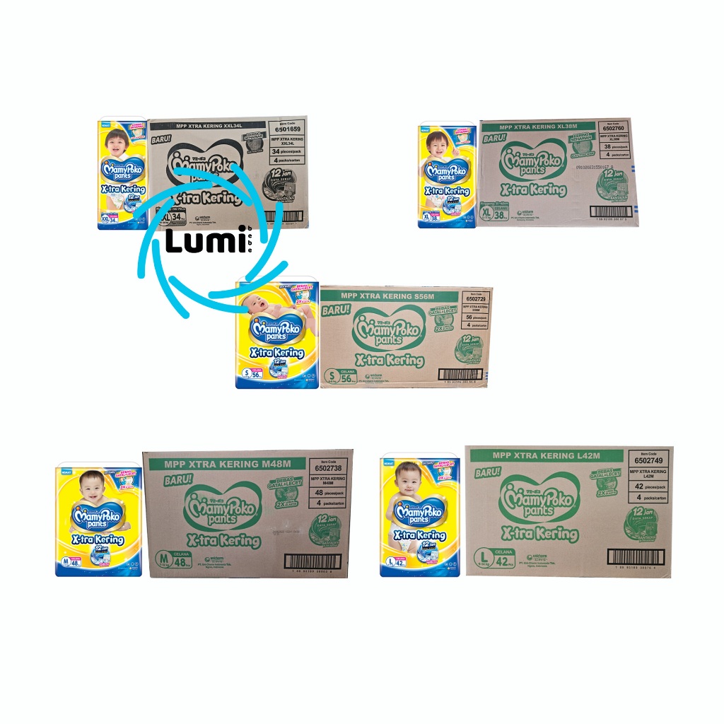 MAMYPOKO PANTS XTRA KERING S56 M48 L42 XL38 XXL34 STANDAR CELANA - KARTON
