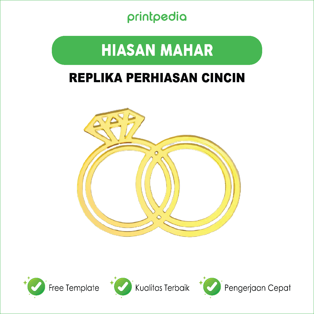 Replika Perhiasan Cincin Emas / Replika Mahar Pernikahan Akrilik / Dekorasi Hantaran / Akrilik Akses