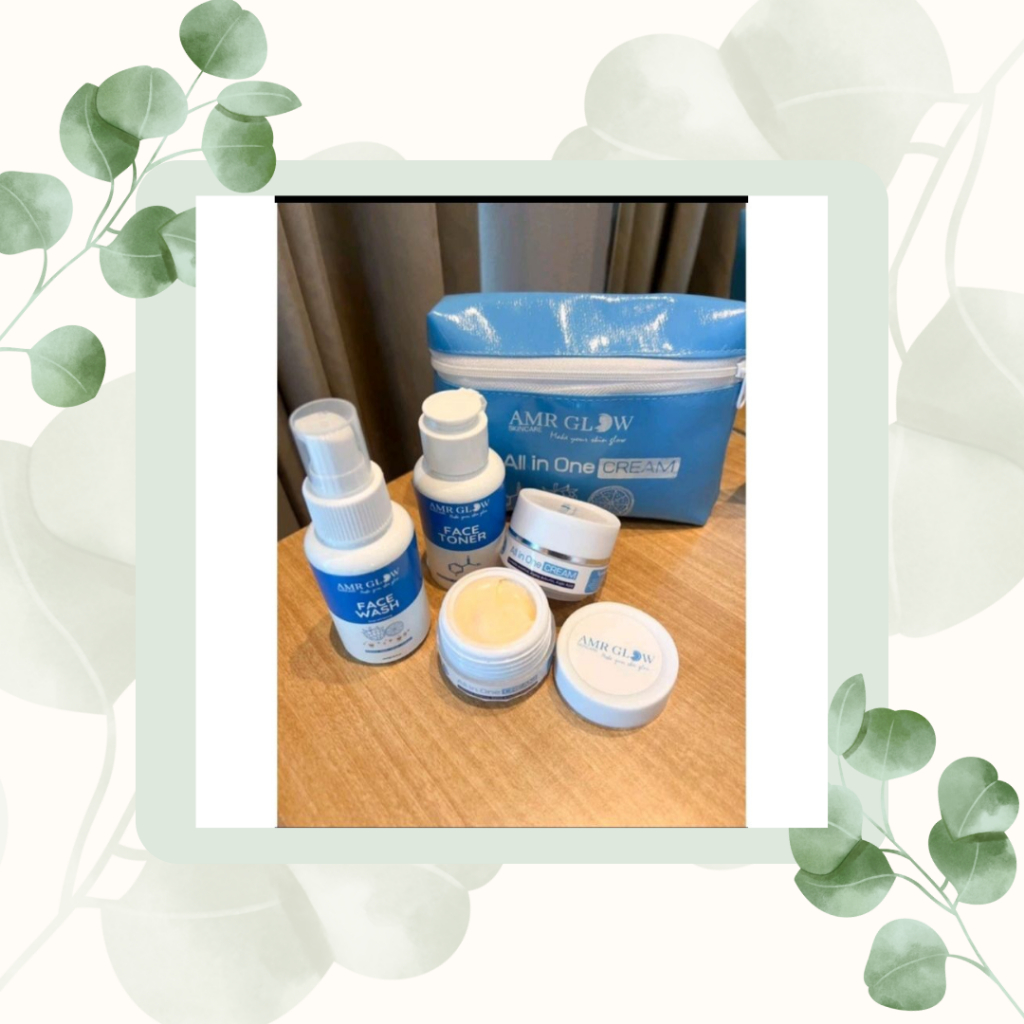 ( Kemasan Baru ) AMR Glow Skincare Cream Pemutih wajah / Whitening Cream BPOM Original