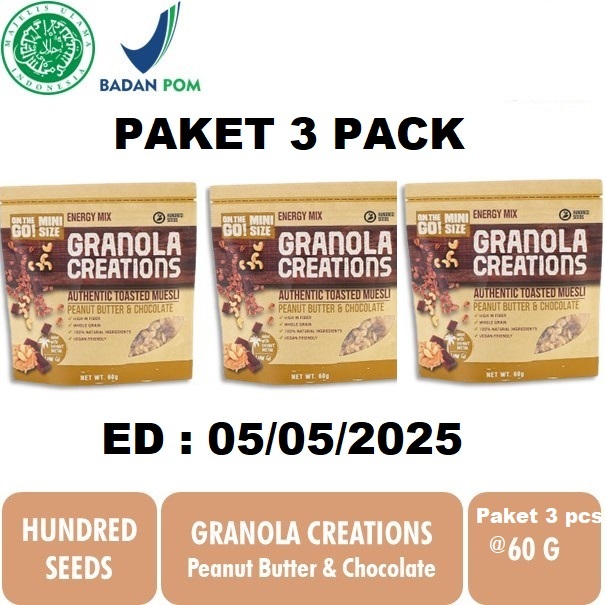 

PAKET 3 PACK Hundred Seeds Granola Creations / Healthy Granola 60gr