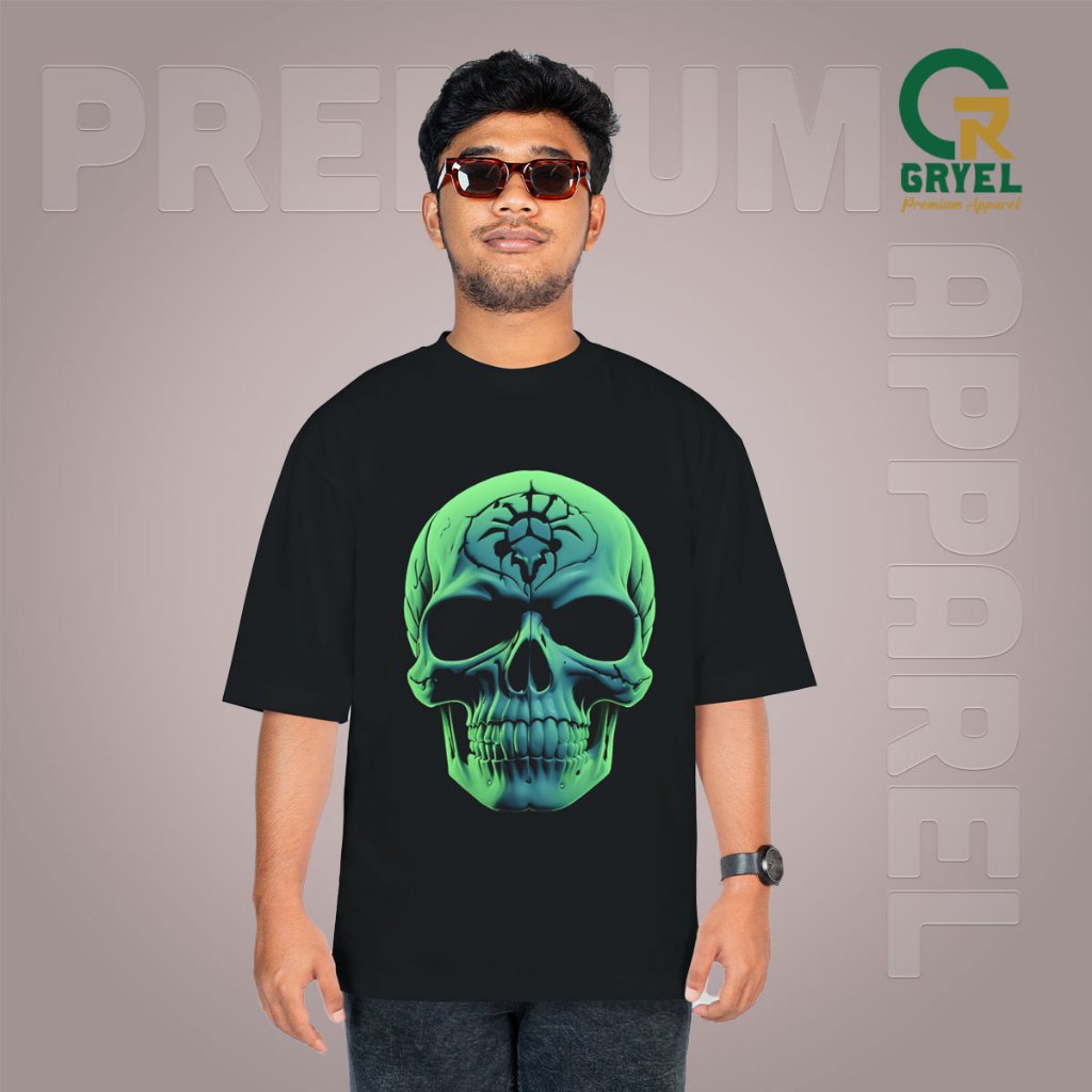 Kaos Pria Kaos Wanita Baju Distro T shirt Oversize Tengkorak