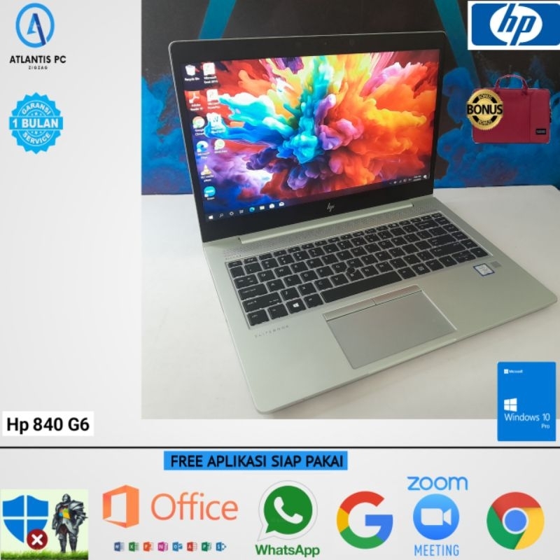 Laptop Hp 840 G6 Core i5 Gen 8 Ram 16GB SSD 256GB Backlight Touchscreen Windows 10 SIAP PAKAI 