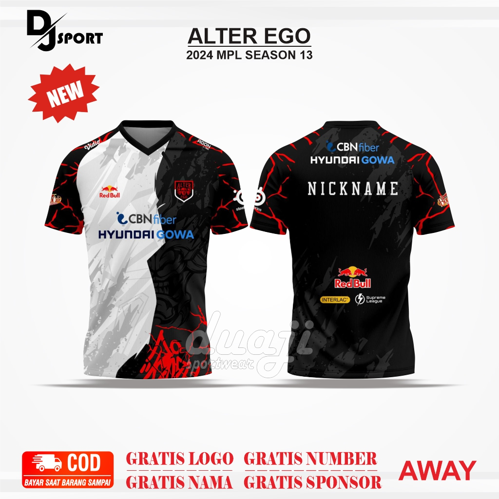 BAJU JERSEY ALTER EGO TERBARU 2024 GRATIS NAMA PREMIUM SIZE ANAK & DEWASA