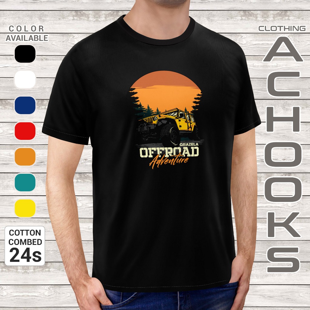 ACHOOKS Kaos Distro Original Katun Combed 24s OFFROAD / Baju Kaos Adventure Off Road