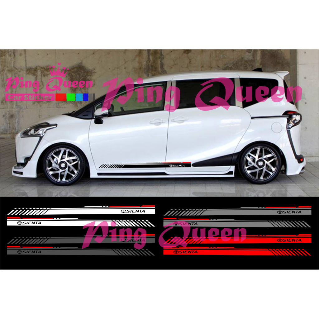 Sticker stiker mobil sienta striping sticker list mobil Toyota sienta