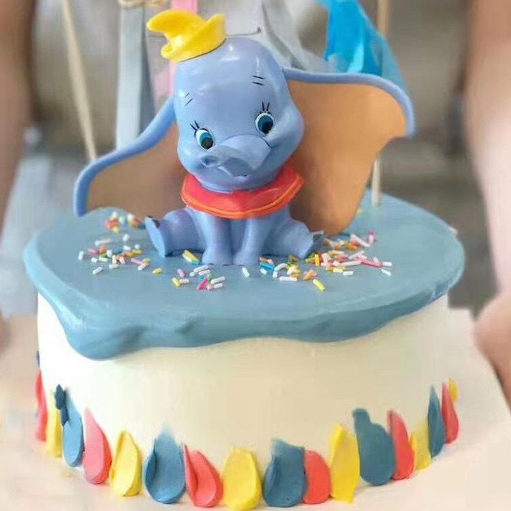 Topper Dumbo Action Figure Dumbo Bahan Kue Pvc Ukuran 10cm Hadiah Birthday Gift Figure Dekorasi Kue 