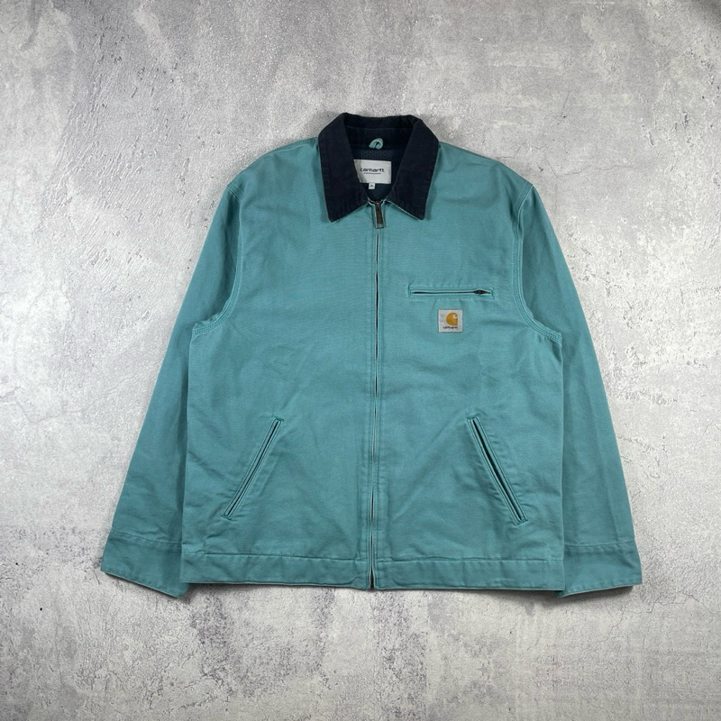 carhartt wip detroit jacket rinsed soft teal original