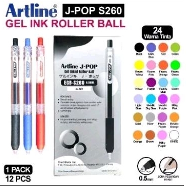 

Artline J-POP Gel Inked Roller Ball EGB-S260 0,5mm | Bolpoin Warna Warni