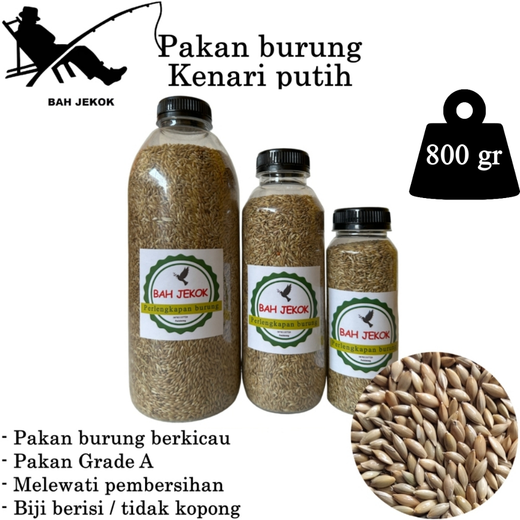 Pakan burung biji kenari untuk Kenari Finch Blackthroat Parkit Lovebird dll (800gr).