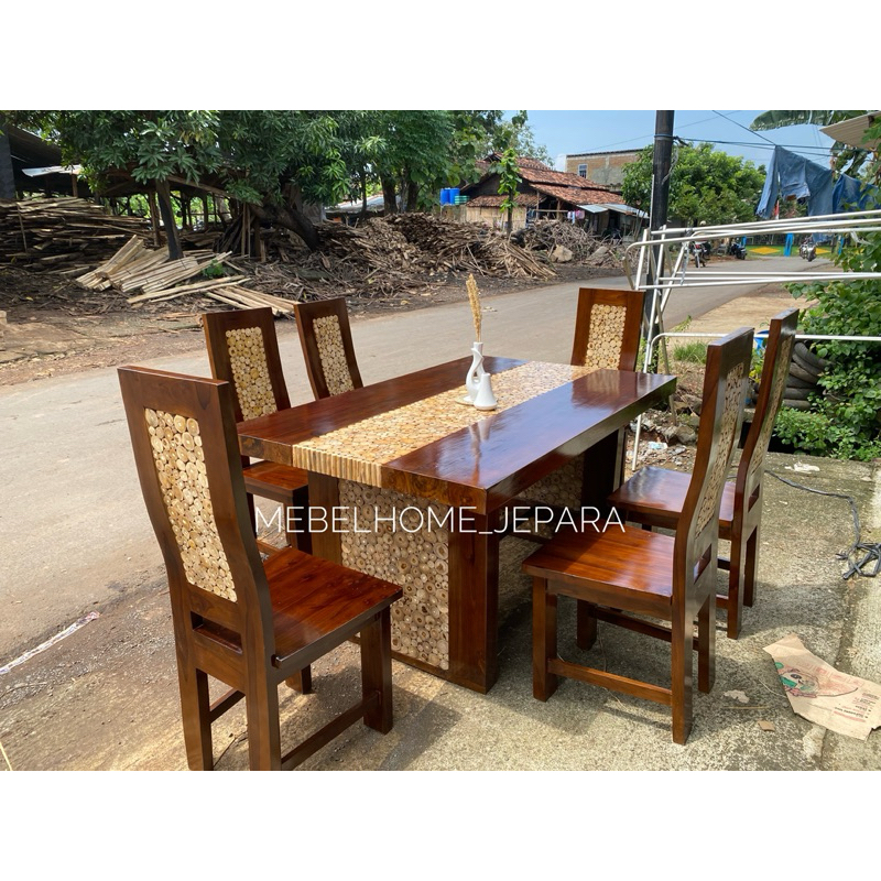 promo  kursi makan koin jati, meja makan termurah jati,kursi makan jepara