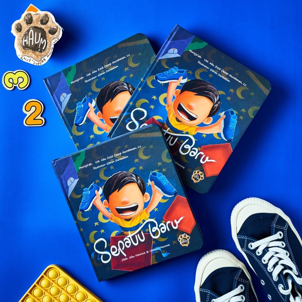 Ready Buku cerita anak islam bergambar Boardbook  viral Haum - Sepatu Baru - Buku Bacaan Anak Sesuai