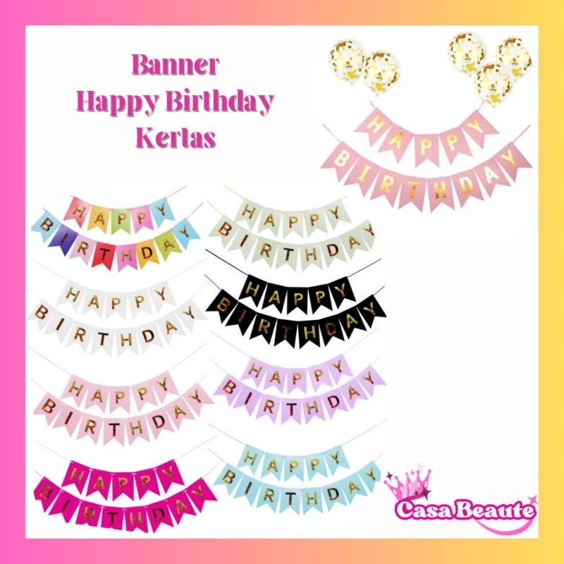 BANNER HAPPY BIRTHDAY | TULISAN HAPPY BIRTHDAY | DEKORASI ULANG TAHUN