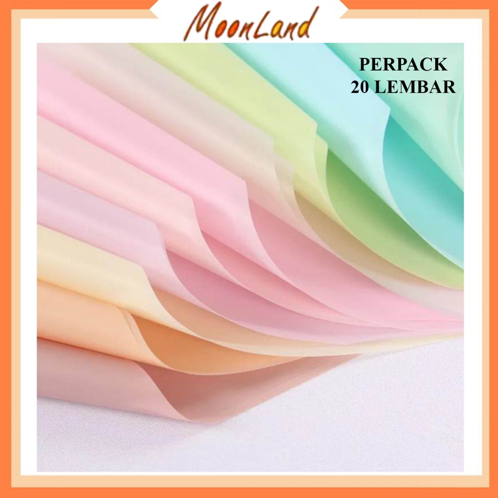 

20 Lembar Cellophane Plain Soft Pastel Flower Wrap Kertas Cellophane Warna Polos KB30