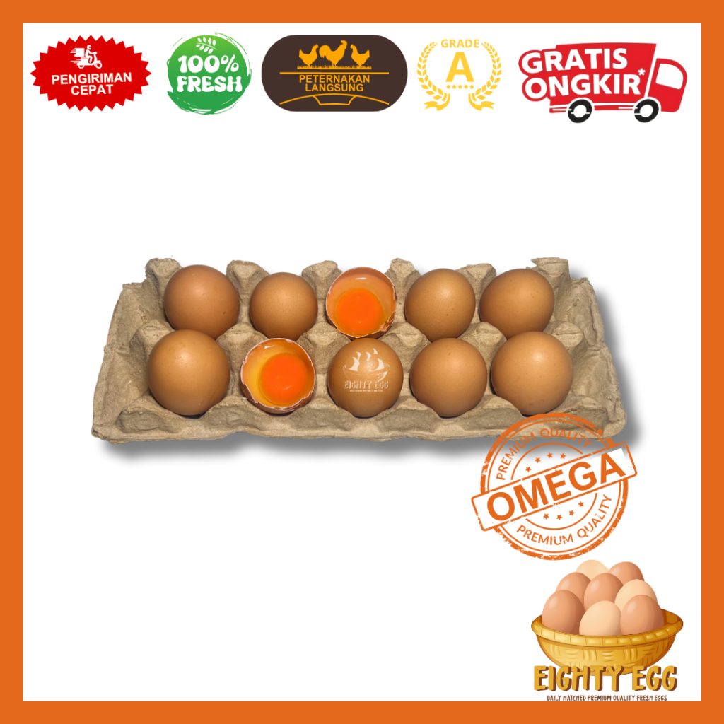 

Telur Ayam Negeri OMEGA 3 - 10 pcs GRADE A Fresh Bersih Kualitas Terbaik