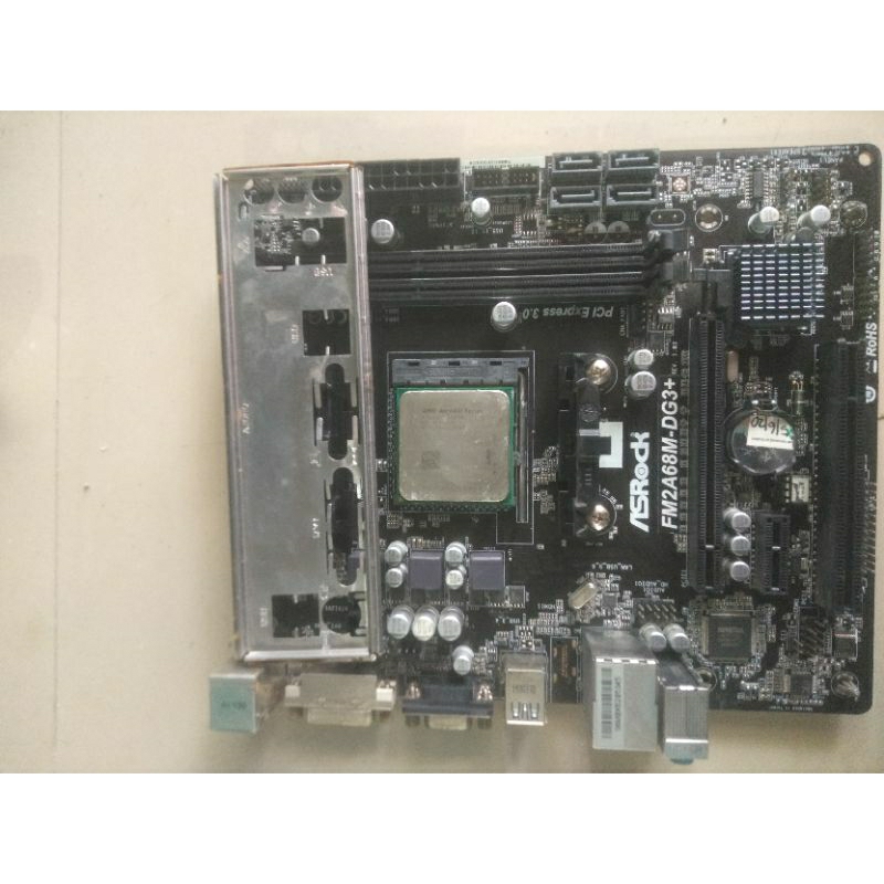 Mobo motherboard Asrock Fm2A68m-DG3+ USB 3.0 Ft prosesor A6-6400