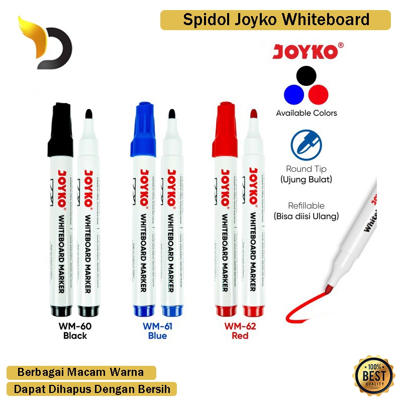 

Spidol Whiteboard Joyko Papan Tulis White Board Marker Dapat Dihapus Murah Premium