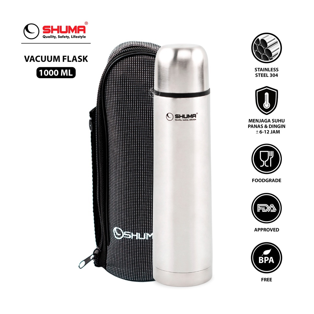 Termos Air Panas Shuma S/S Vacuum Flask 1 Liter