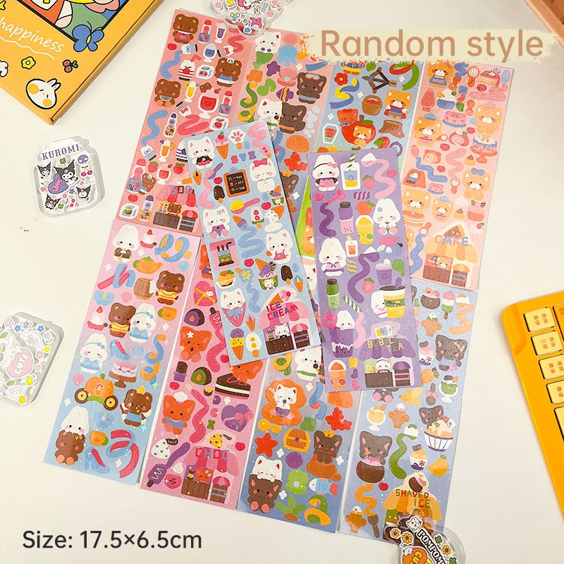 

✨COD Stiker Hewan Gaya Korea Lucu Stiker Sanrio Meme Melody Kuromi Kartun Stiker Dekoratif Stiker Dekorasi Kartu Album-GS