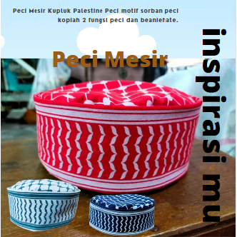 Peci Mesir Kupluk Palestine Peci motif sorban peci kopiah 2 fungsi peci dan beaniehat