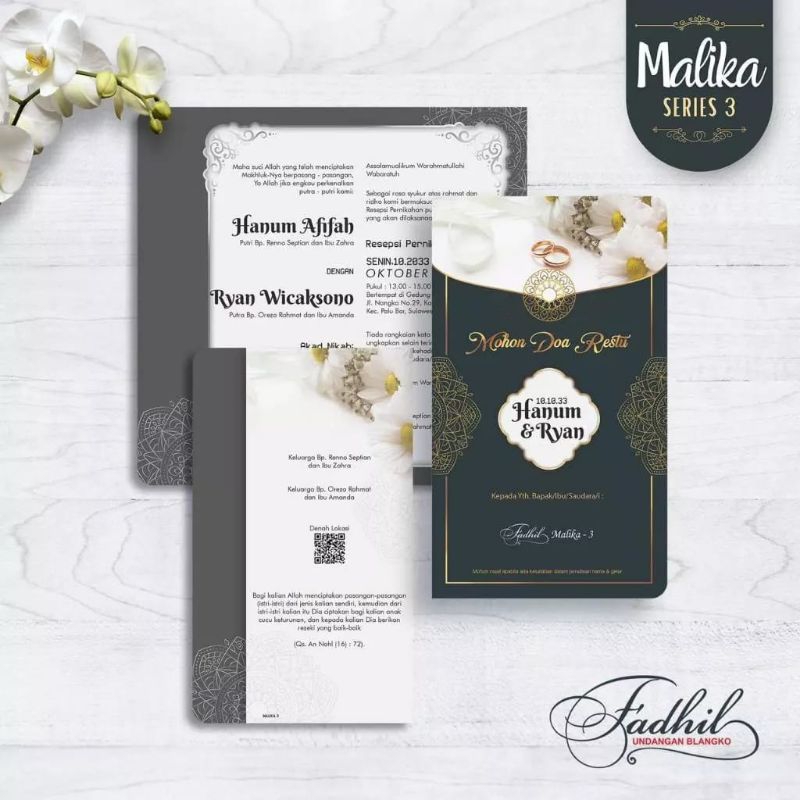 Cetak undangan Fadhil Malika 3 || Undangan Malika 3 || undangan Fadhil Malika 3