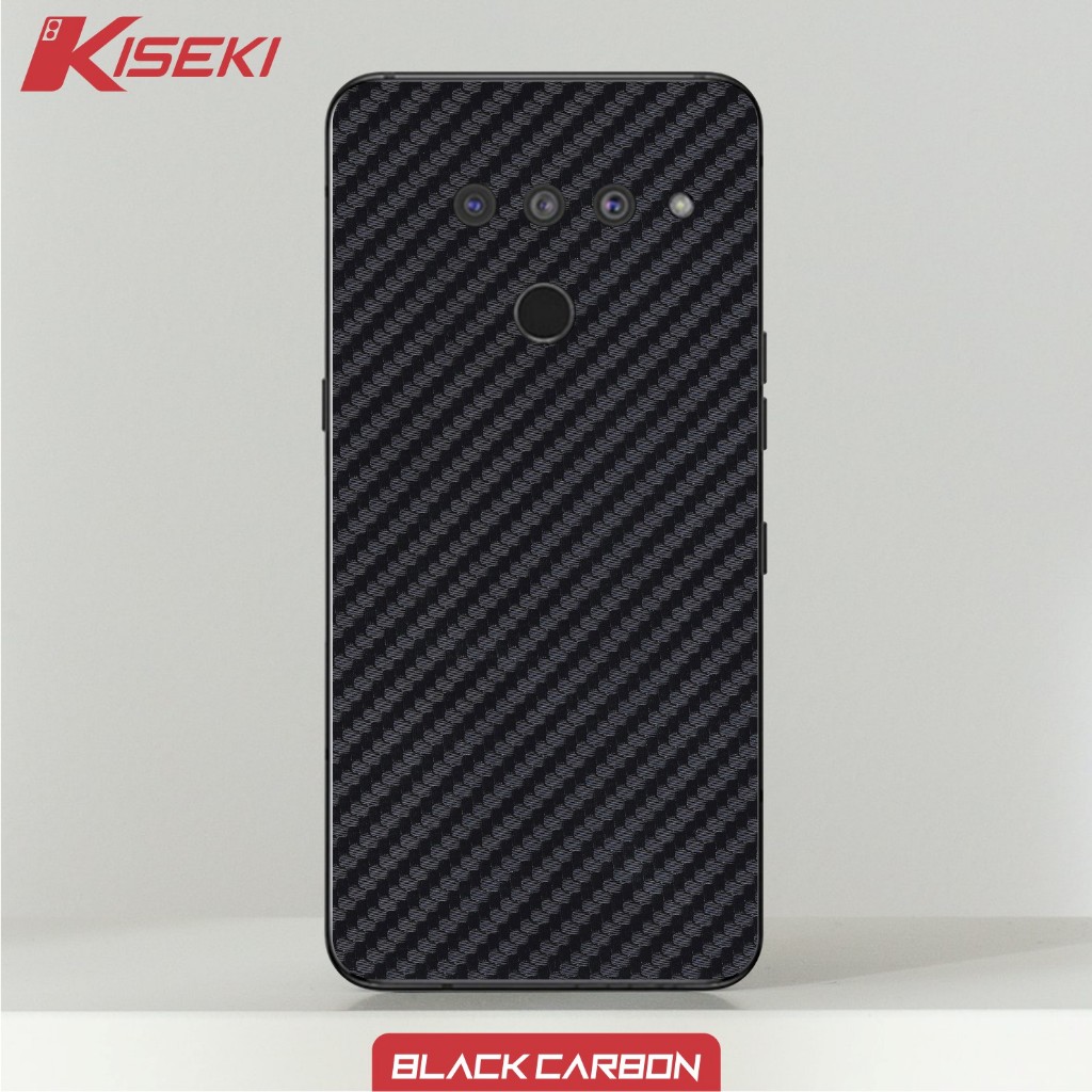 Kiseki Skin LG V50 Thinq di Back Case Only Carbon Leather Gambar Custom