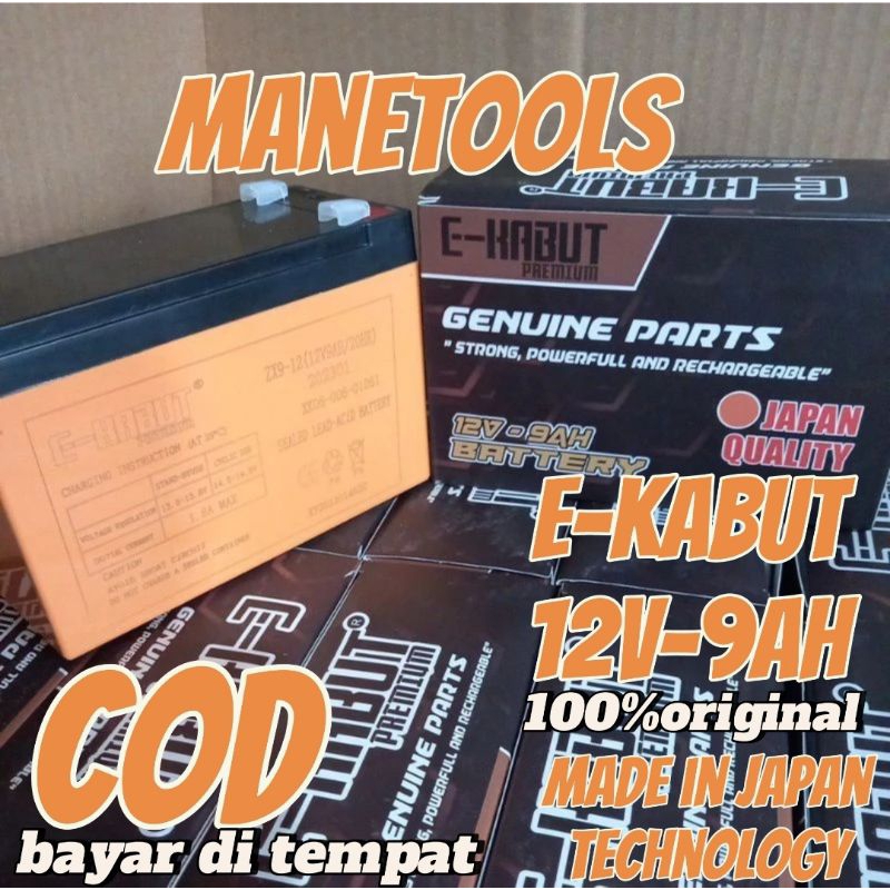 ORIGINAL ACCU/AKI BATERAI E-KABUT 12V 9AH UNTUK TANGKI SEMPROT ELEKTRIK/CAS